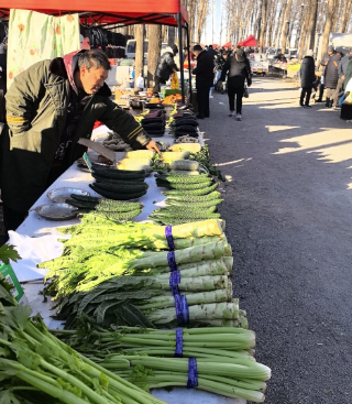 下冶镇朱庄村路边菜市场图片