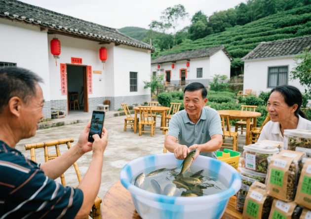 大石村的民宿区和电商场景 大石村的民宿区和电商场景