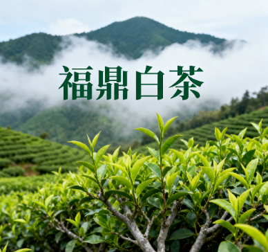 福鼎佳阳乡象洋村高山云雾茶园实景，象洋畲乡茶业专业合作社坐落其间，晨雾中的茶树与 “福鼎白茶・象洋村核心产业” 文字相映，尽显茶产业根基。.png